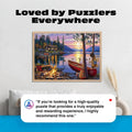 '- Canoe Lake 1000 Piece Puzzle for Adults - Jigsaw Puzzles – Darrell Bush Cabin Sunset Artwork with Poster – Challenging Outdoor Nature Scene