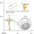 925 Sterling Silver Cross Necklace for Women Men 14K Gold Plated 5A CZ Birthstone Necklaces for Holiday
