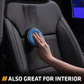 Microfiber Car and Tire Wax Applicator Pads and Cleaning Pads - Blue/Grey, 5 In. Diameter, 6 Pack