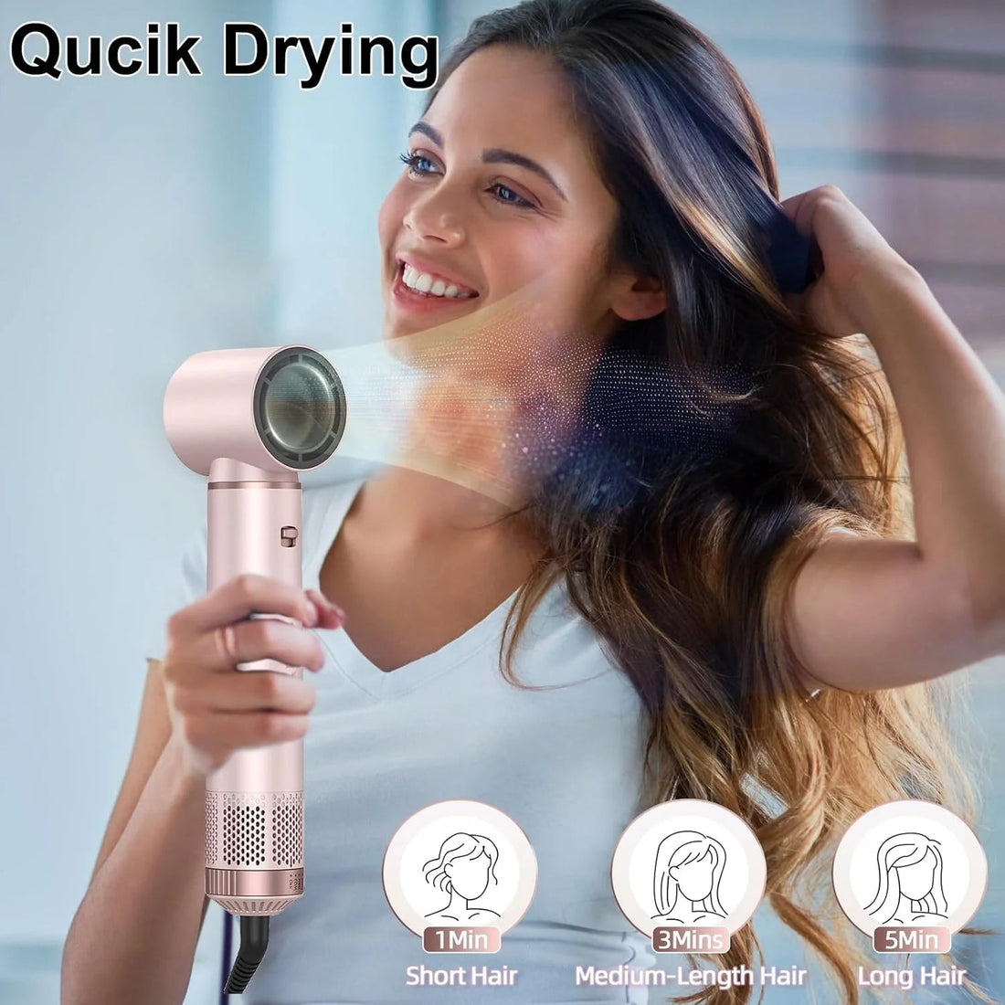 Hair Dryer 5-In-1 Brush with Hot Air Curling & Negative Ion Technology - Versatile Styler for Drying, Curling, Straightening