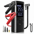 4-In-1 Car Jump Starter with Air Compressor, Tire Inflator, Portable Power Bank, Battery Booster Pack, LED Emergency SOS Light – All-In-One Roadside Kit for Dead Battery & Flat Tire