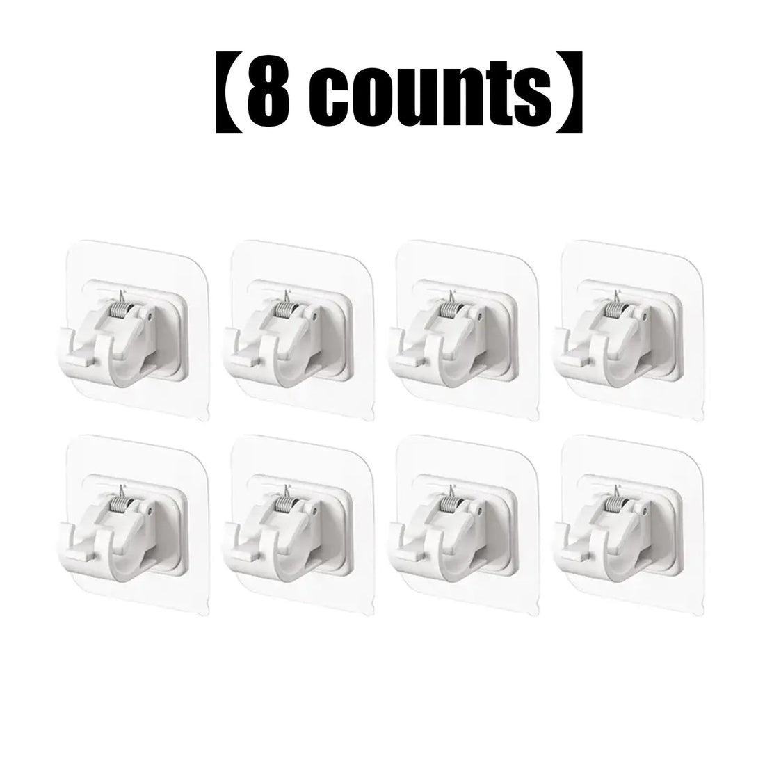 A Set of 8PCS Transparent Drapery Hooks,Curtain Rod Brackets with Clips,Rod Hanging,Adjustable Rods Holder,Multipurposefor Curtain Rod Hooks for Livingroom Bathroom Kitchen Bedroom Toilet Apartment.