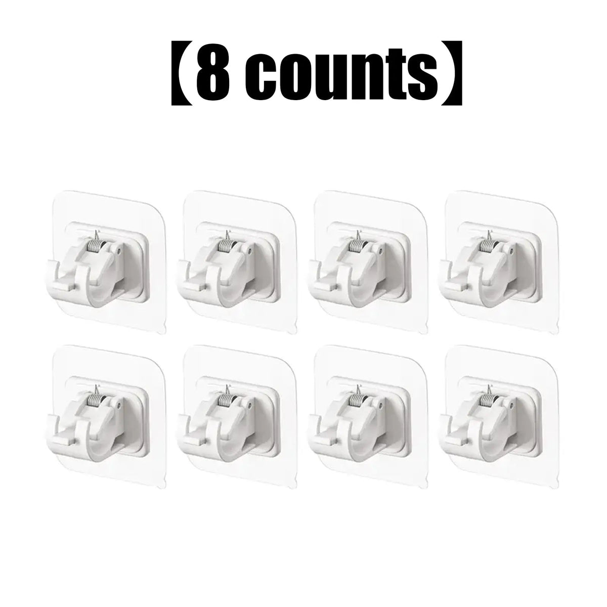 A Set of 8PCS Transparent Drapery Hooks,Curtain Rod Brackets with Clips,Rod Hanging,Adjustable Rods Holder,Multipurposefor Curtain Rod Hooks for Livingroom Bathroom Kitchen Bedroom Toilet Apartment.