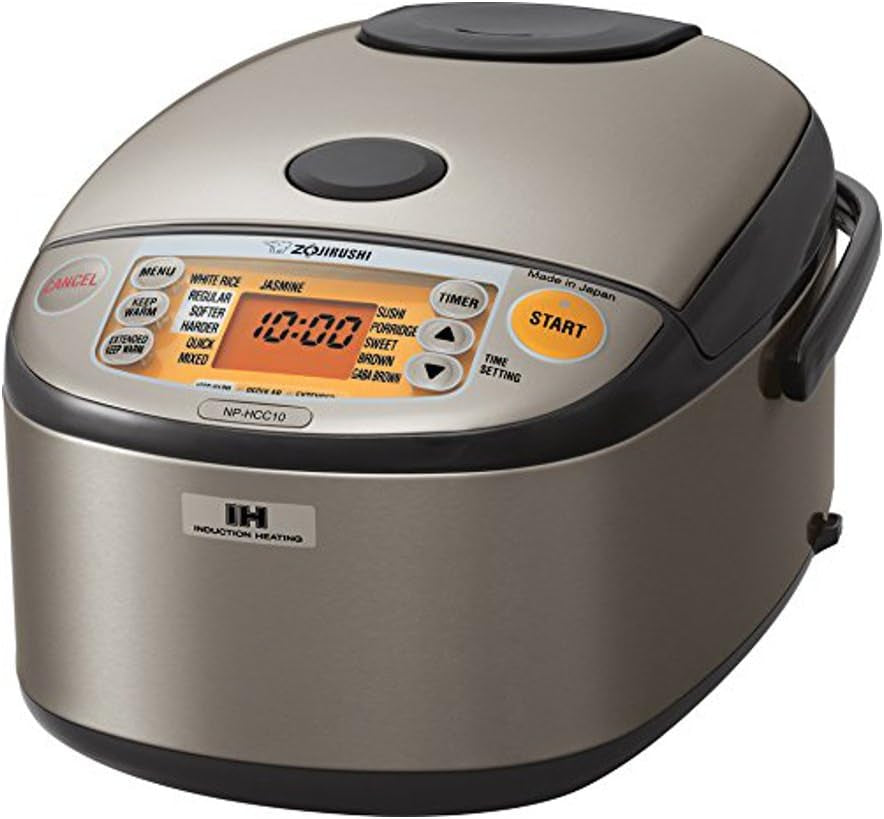 NP-HCC10XH Induction Heating System Rice Cooker and Warmer, 5.5-Cup, Stainless Dark Gray