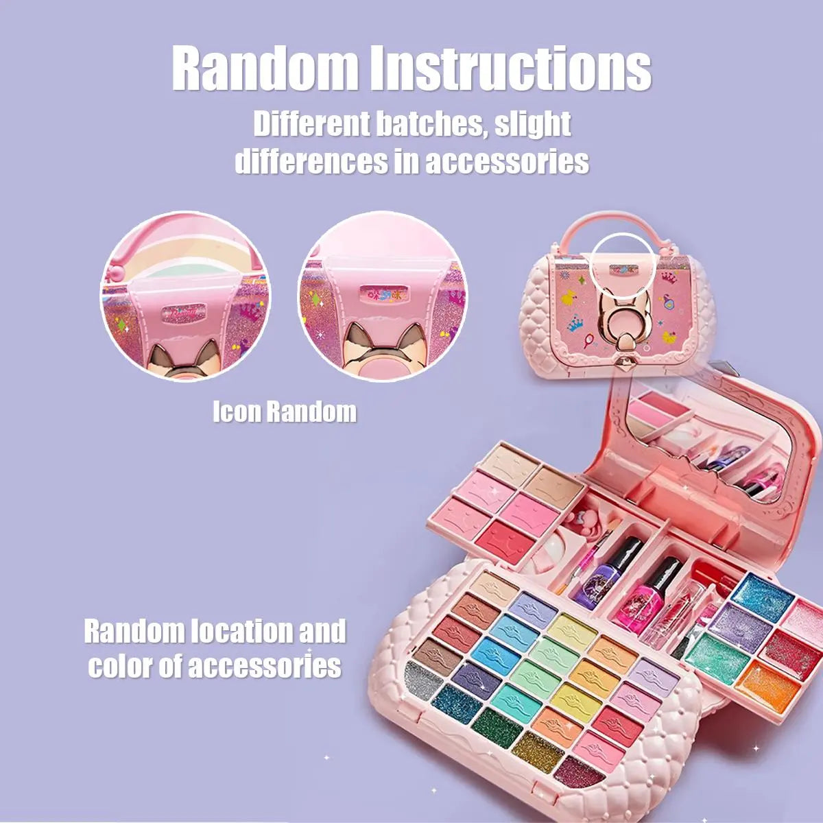 Princess Makeup Toy Set, 1 Set Washable Cosmetic Toy with Mirror, Pretend Play Beauty Toy, Birthday Gift, Interactive Game Props, Valentine'S Day Gift