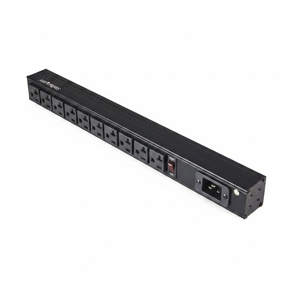 10 Outlet Rack Mount Power Strip 125V/16 Amp - 1U Horizontal 19" Rackmount PDU - NEMA 5-20P Input - 10X NEMA 5-15/20R Outlets - Rack Mount PDU - UL Listed - 8Ft Power Cord (RKPW101920)
