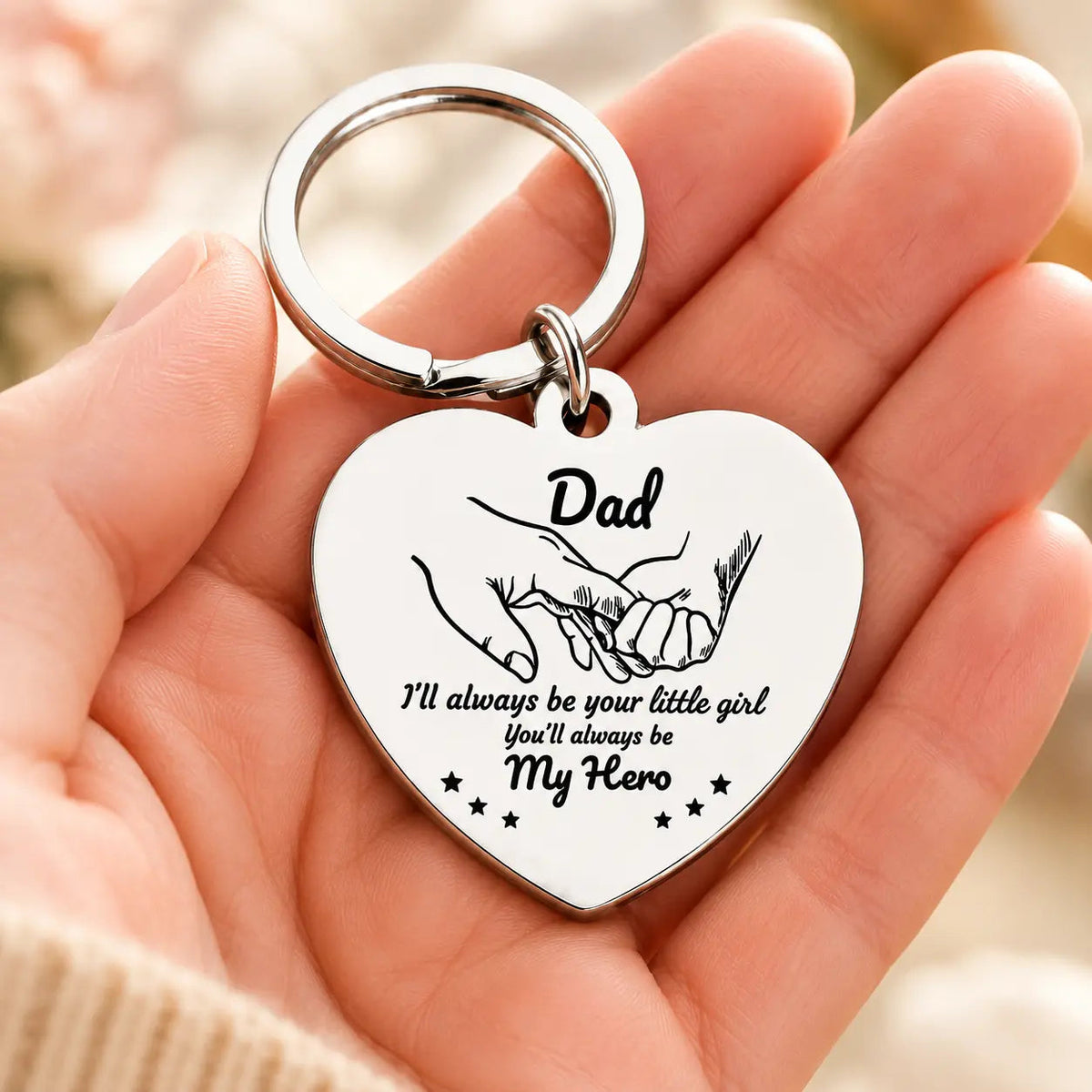 Father’S Day Gift - Dad Gifts from Daughter for Birthday Christmas Valentine’S Day, I'Ll Always Be Your Little Girl, You Will Always Be My Hero Daddy Keychain, Father Daughter Keyring