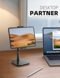Tablet Stand Holder, Gooseneck Tablet Mount - 2.5Lb Heavy Duty Base Adjustable Desktop Stand with 360 Degree Rotating for 4.7-13