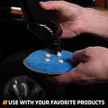 Microfiber Car and Tire Wax Applicator Pads and Cleaning Pads - Blue/Grey, 5 In. Diameter, 6 Pack