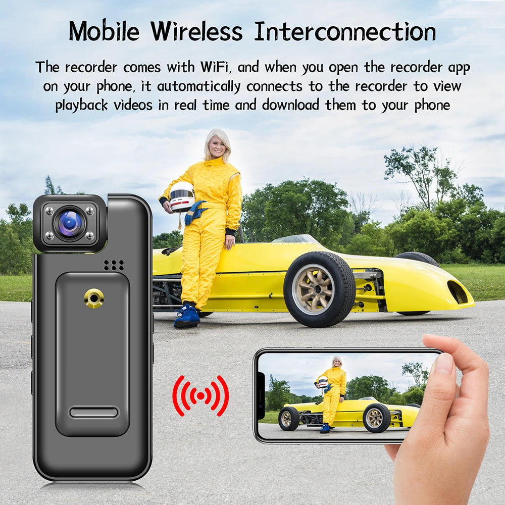 4K Wifi Mini Camera Ultra HD Portable Digital Video Recorder with Infrared Night Vision for Police Bodycam Sports DV and Riding