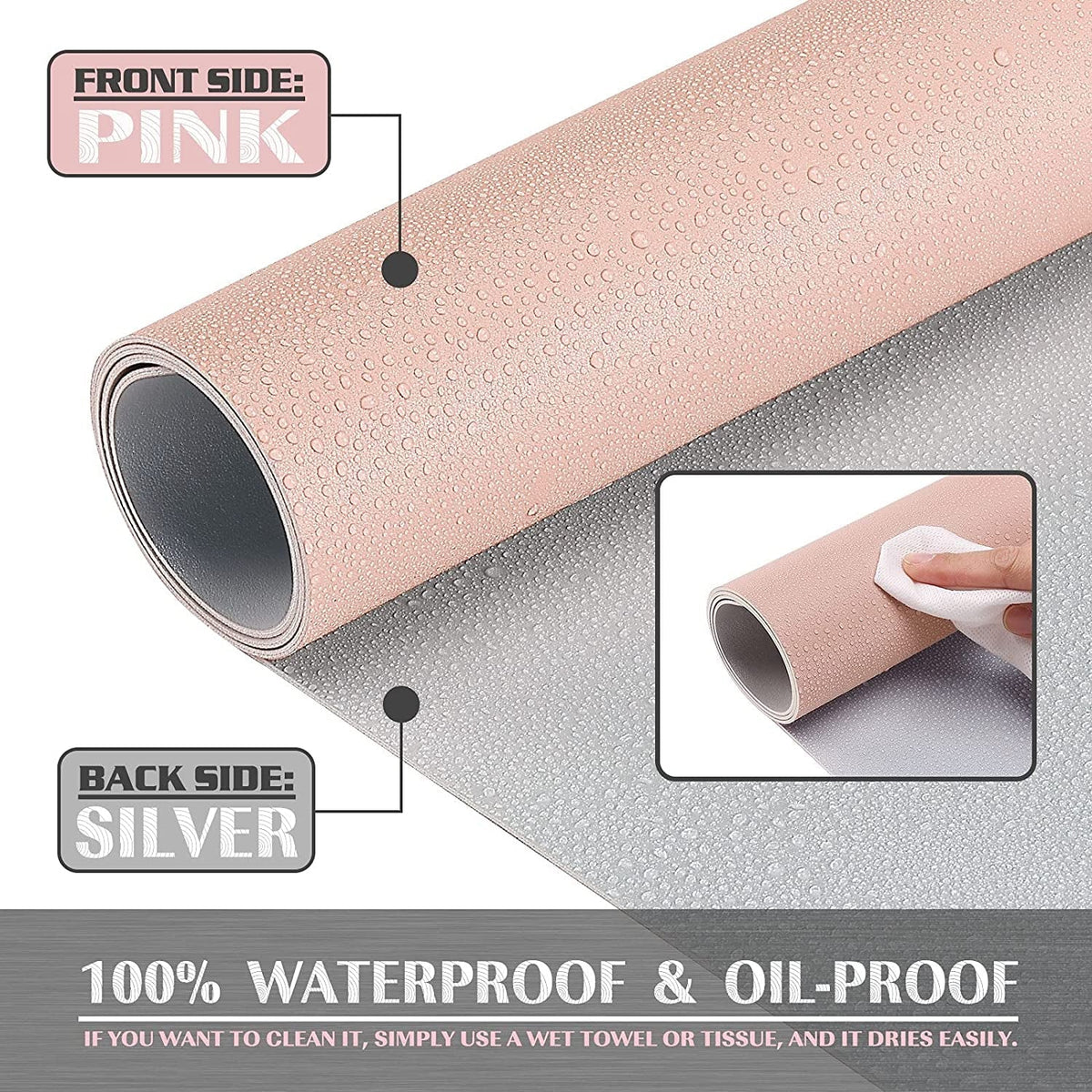 Large Office Leather Desk Mat, Mouse and Keyboard Pad, Computer and Laptop Mat, Desktop Protector and Cover, Writing Pad and Blotter (31.5"X15.7", Pink)
