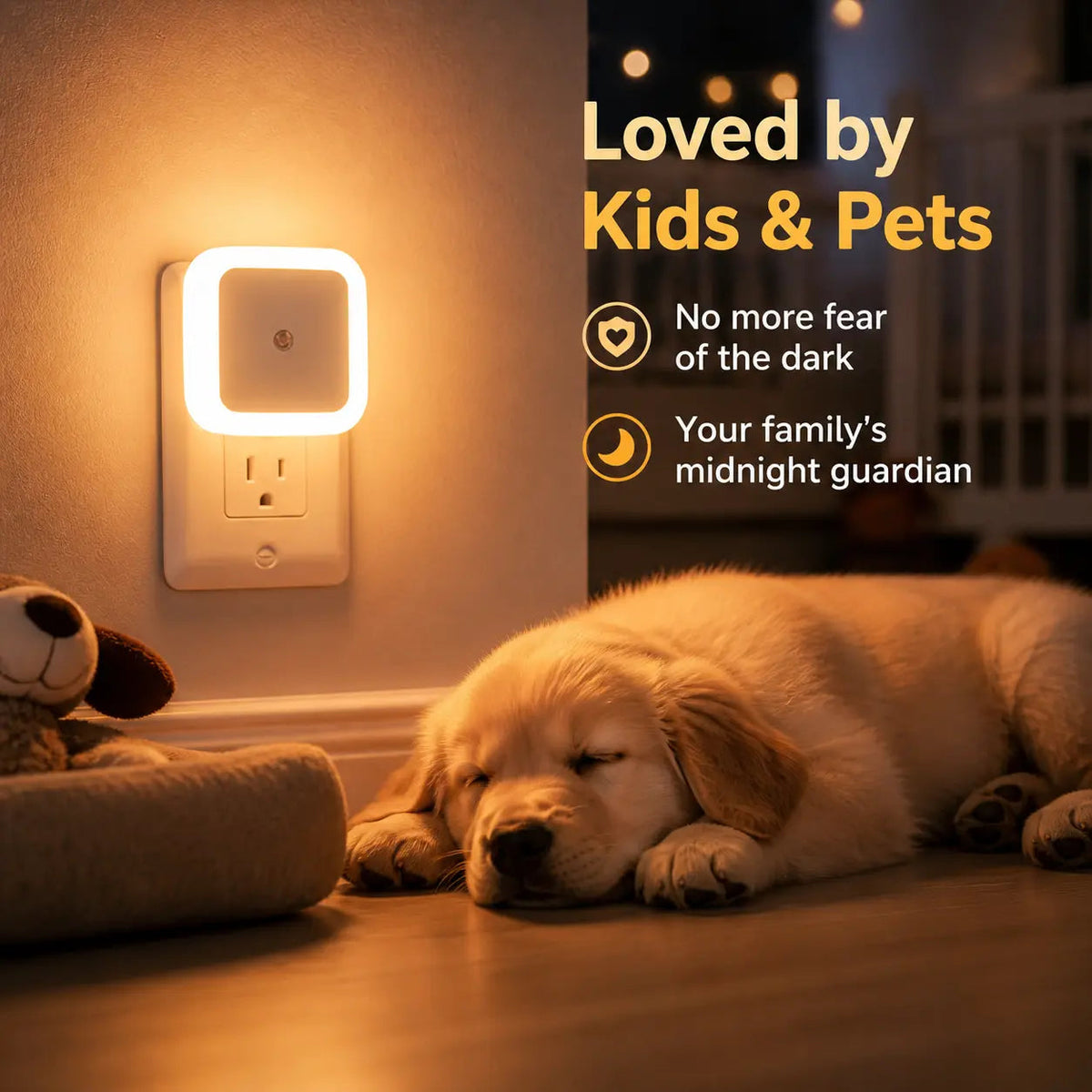 4-Pack LED Night Light with Dusk-To-Dawn Sensor, Plug-In Warm White Night Lights, Automatic On/Off Wall Night Lamps for Bedroom Bathroom Hallway, Soft Ambient Lighting for Home Safety
