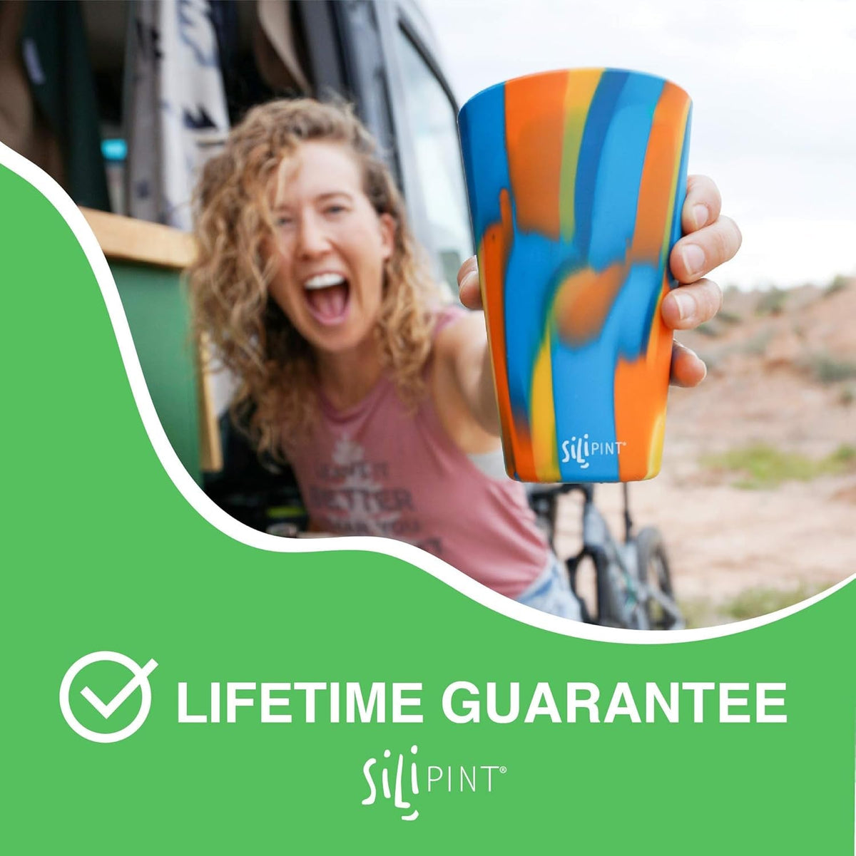 16Oz Silicone Pint Glass – Pack of 2 Unbreakable Bpa-Free Reusable Silicone Drinking Cup – Dishwasher Microwave & Freezer Safe – Stemless Glass for Coffee Smoothies (Arctic Sky&Hippy Hop)