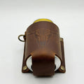 Handmade Full Grain Crazy Horse Leather Drinkware Holster for Belt - 12Oz Hands-Free Beer Can Holder for BBQ, Camping, Gifts for Men