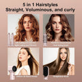 Hair Dryer 5-In-1 Brush with Hot Air Curling & Negative Ion Technology - Versatile Styler for Drying, Curling, Straightening
