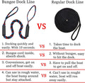 Bungee Dock Lines for Boats, Quick Connect No Knots, Shock Absorbing Mooring Lines, Boating Gifts for Men, Boat Accessories for Pontoon, Bass Boat, Jet Ski
