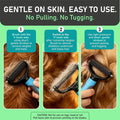 Ihubei Pet Grooming Rake - Double-Sided Deshedding Dematting Tool, Undercoat Rake for Dogs & Cats, Extra-Wide Dog Grooming Brush & Deshedder Comb for Long Hair, Reduces Shedding 95%