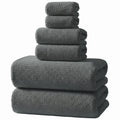 REDKISS Black Towel Set: a 6-Piece Set of Premium, Soft Bath Towels. This Ultra-Absorbent, Luxurious 6-Piece Set Includes 2 Bath Towels, 2 Hand Towels, and 2 Face Towels, Perfect for Everyday Use in Bathrooms, Gyms, Hotels, and Spas.