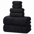 REDKISS Black Towel Set: a 6-Piece Set of Premium, Soft Bath Towels. This Ultra-Absorbent, Luxurious 6-Piece Set Includes 2 Bath Towels, 2 Hand Towels, and 2 Face Towels, Perfect for Everyday Use in Bathrooms, Gyms, Hotels, and Spas.