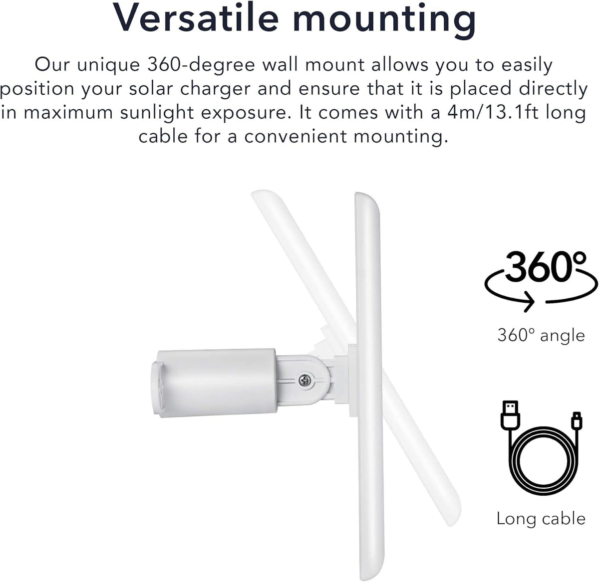 Solar Panel Compatible with Ring Spotlight Cam/Plus/Pro Battery, Stick up Cam/Pro & Outdoor Cam plus Battery - Continuous Power for Ring Surveillance Camera (1-Pack, White)