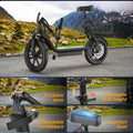 Foldable Electric Scooter with Seat and Basket, 500W Peak Motor, 48V/10.4Ah Rechargeable Battery, LED Headlight, Rear Disc Brakes, Dual Shock Absorbers, Adjustable Height, Customizable Size, 22MPH Max Speed, 28Miles Max Range