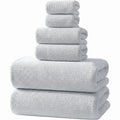 REDKISS Black Towel Set: a 6-Piece Set of Premium, Soft Bath Towels. This Ultra-Absorbent, Luxurious 6-Piece Set Includes 2 Bath Towels, 2 Hand Towels, and 2 Face Towels, Perfect for Everyday Use in Bathrooms, Gyms, Hotels, and Spas.