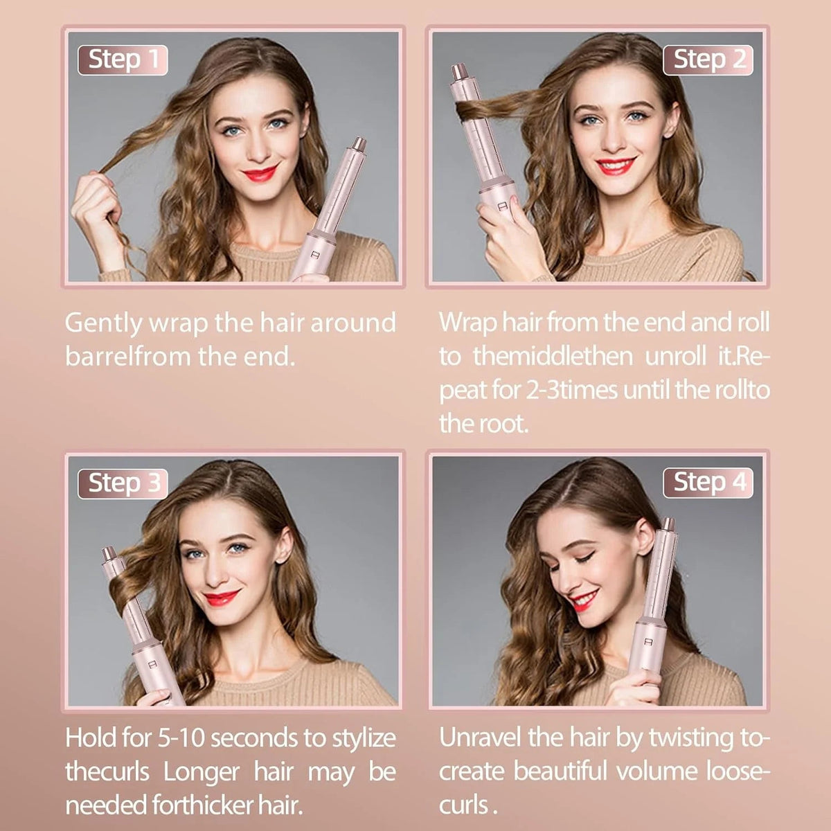Hair Dryer 5-In-1 Brush with Hot Air Curling & Negative Ion Technology - Versatile Styler for Drying, Curling, Straightening