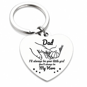 Father’S Day Gift - Dad Gifts from Daughter for Birthday Christmas Valentine’S Day, I'Ll Always Be Your Little Girl, You Will Always Be My Hero Daddy Keychain, Father Daughter Keyring