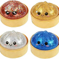 【Blind Box】2026 New Glitter Dumpling Squishy with Steamer Box, Soft Sensory Fidget Steamed Bun Squeeze Tool for Adult Stress & Anxiety Relief,