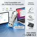 3-In-1 USB Flash Drive, Large Capacity, Dual Interface OTG Type-C, Suitable for Mobile Phones and Computers, Compatible with All Android/ Ios/Harmonyos, Suitable for Students and Office Use, G, Launched in 2026