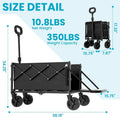 [Memorial Day]【Live】Wecharmer Collapsible Wagon with Tailgate, Wagons Carts Foldable with 350Lbs Capacity, Lightweight Portable Utility Folding Wagon Cart for Shopping Camping Sports Garden
