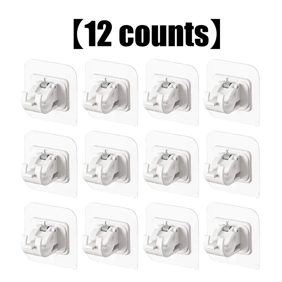 A Set of 8PCS Transparent Drapery Hooks,Curtain Rod Brackets with Clips,Rod Hanging,Adjustable Rods Holder,Multipurposefor Curtain Rod Hooks for Livingroom Bathroom Kitchen Bedroom Toilet Apartment.