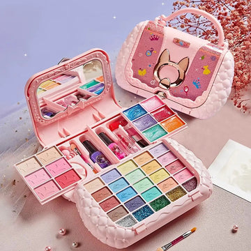 Princess Makeup Toy Set, 1 Set Washable Cosmetic Toy with Mirror, Pretend Play Beauty Toy, Birthday Gift, Interactive Game Props, Valentine'S Day Gift